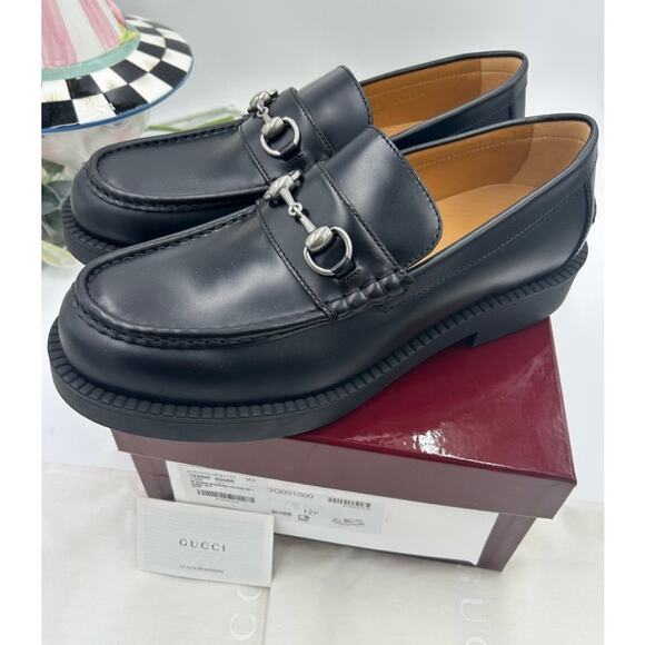 Men\'s Gucci Leather horse bit loafers size 12.5 fits 13 US made in Italy main image 6